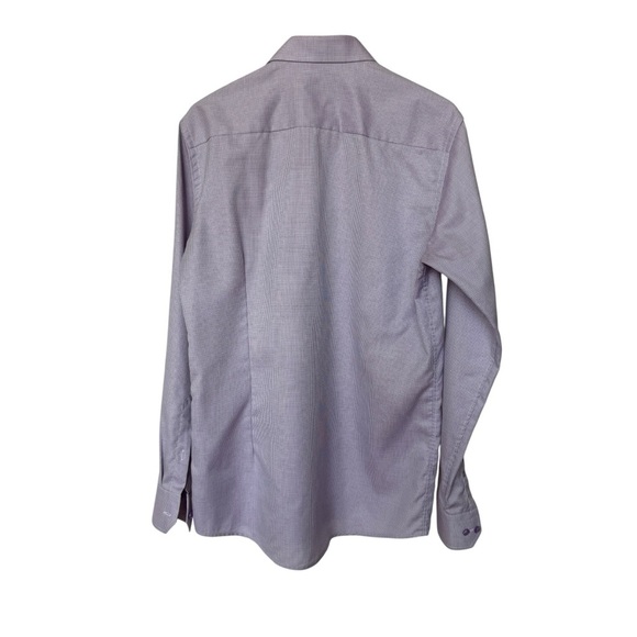 ETON Men's Purple Check Slim Fit Dress Shirt 42 16.5 Long Sleeve Formal Business - Picture 5 of 8